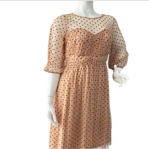 candalite dress peach dress with balls black size M new